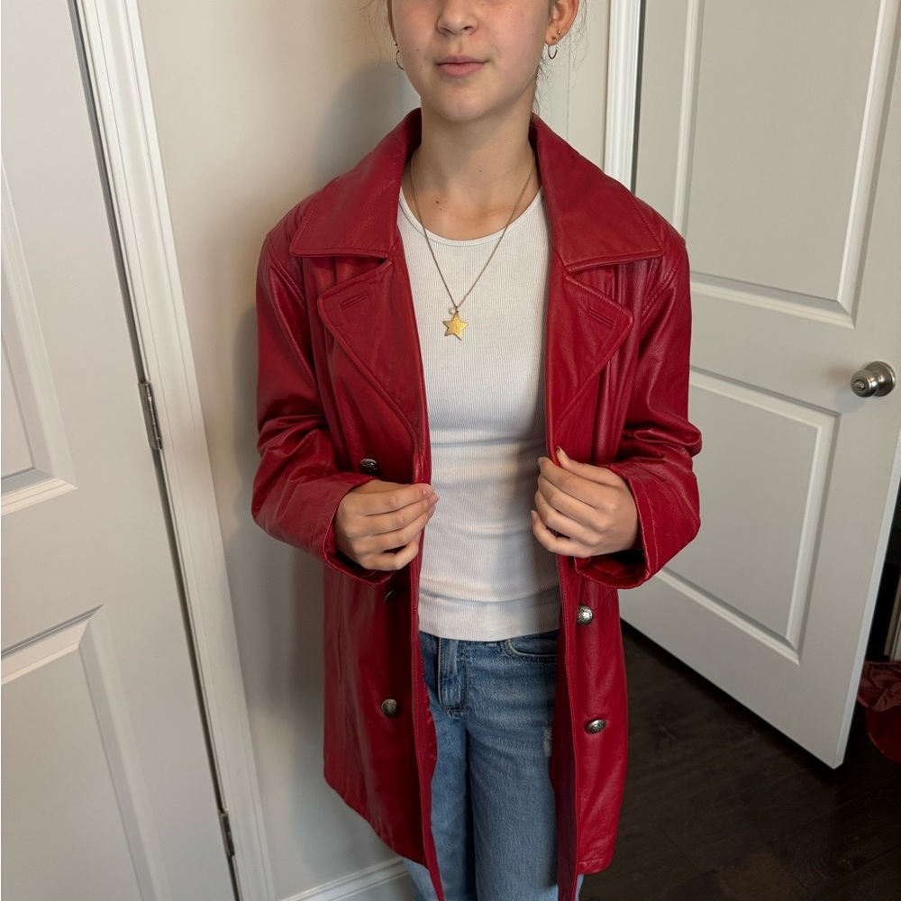 Stylish Red Leather Jacket